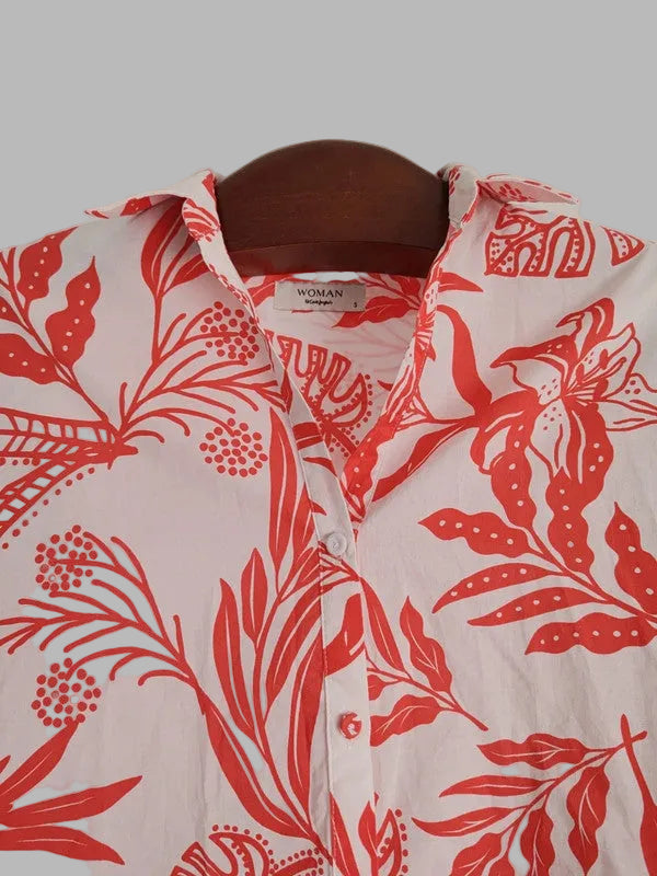 Blouse à feuilles orange d'El Corte Inglés