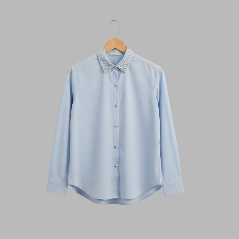 Blusa azul de Zara Básica Collection