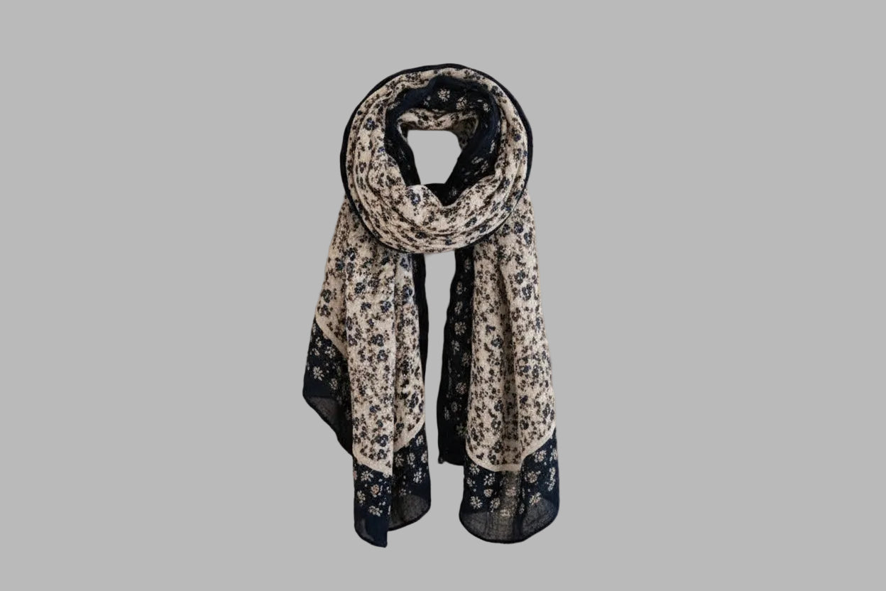 Écharpe longue à fleurs