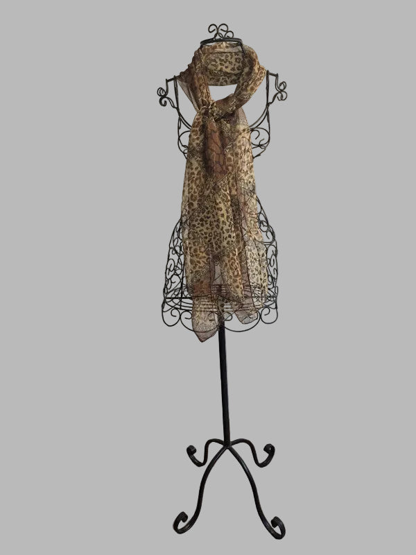 Écharpe à carreaux à motif animalier