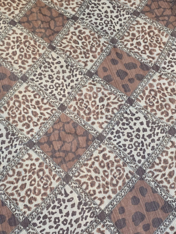 Écharpe à carreaux à motif animalier