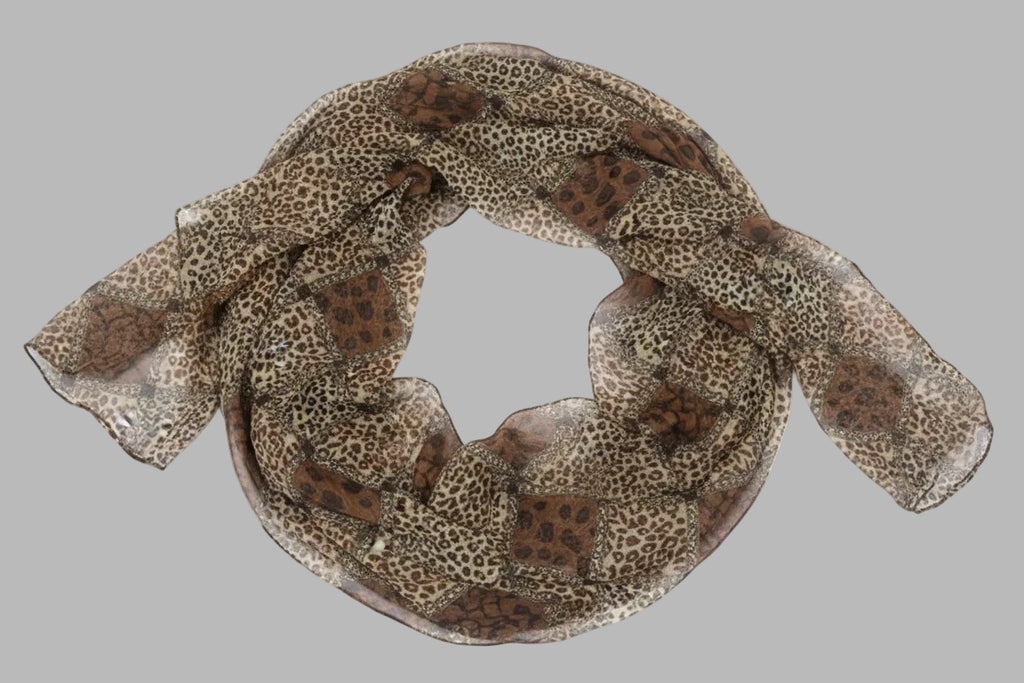 Écharpe à carreaux à motif animalier