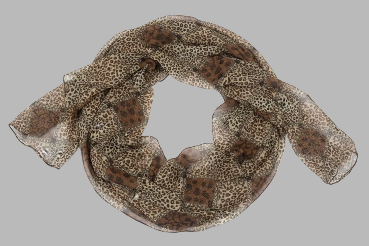 Écharpe à carreaux à motif animalier