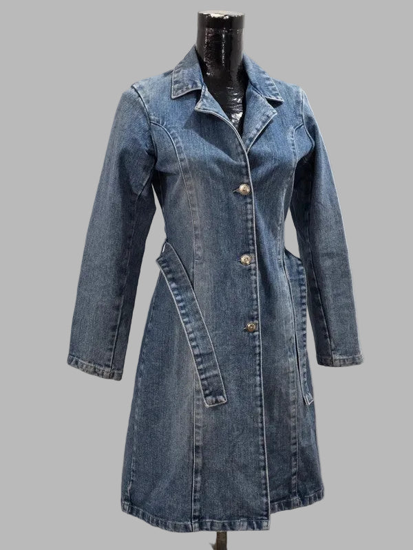 Italienischer Denim-Trenchcoat