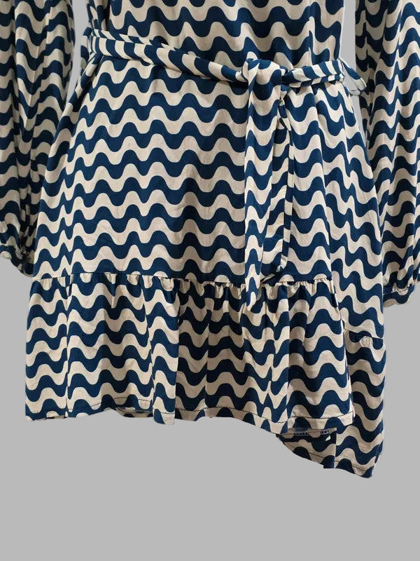 Blau-cremefarbenes Kleid von Maddelton