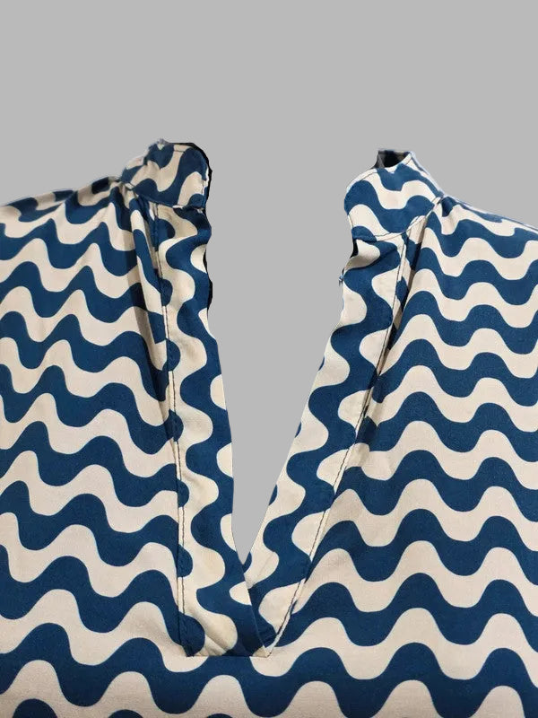 Blau-cremefarbenes Kleid von Maddelton