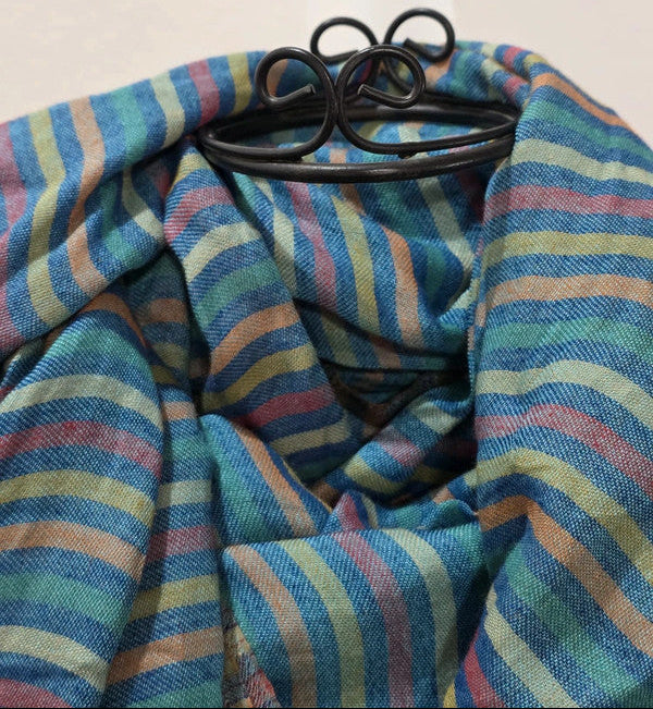 Écharpe à rayures turquoise