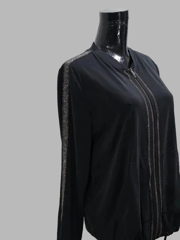 Veste bomber noire en maille Roma