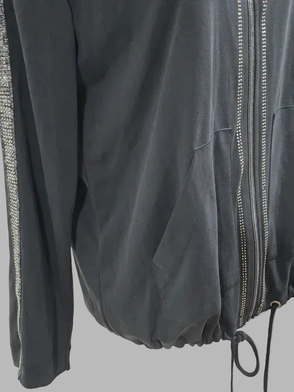 Veste bomber noire en maille Roma