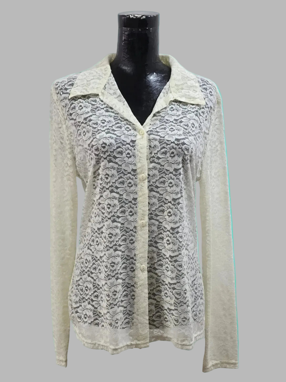 Vintage Blusa de encaje de Gloria Vanderbuilt, Talla L