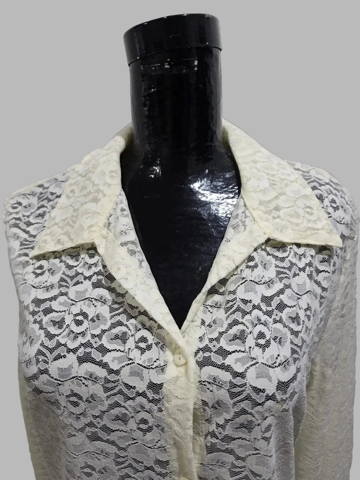 Vintage Blusa de encaje de Gloria Vanderbuilt, Talla L