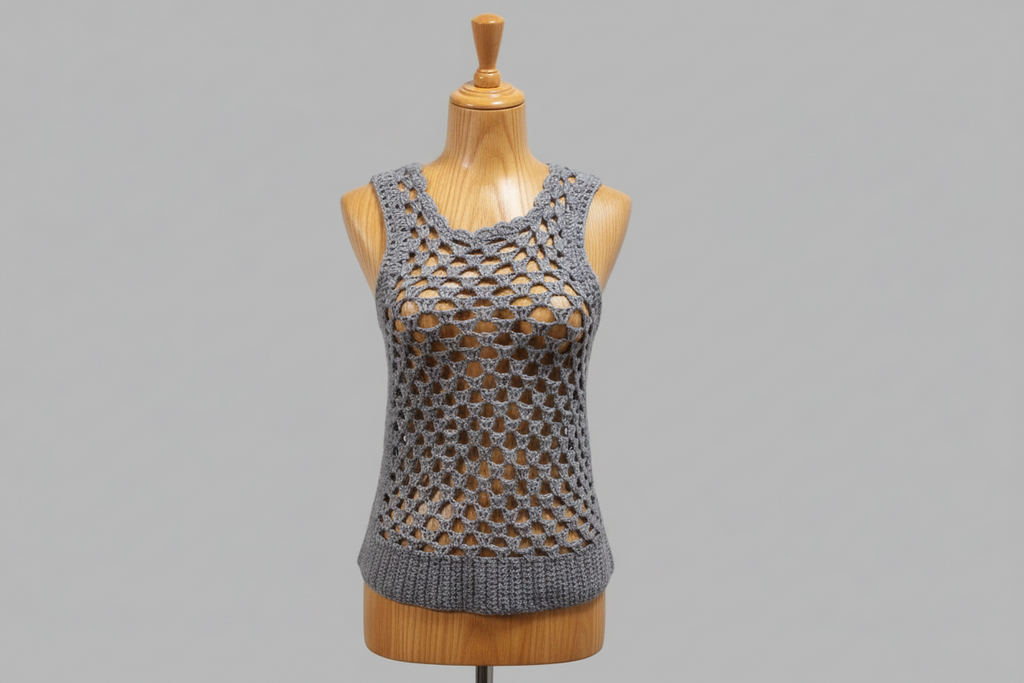 Chaleco Vintage Crochet, Talla M