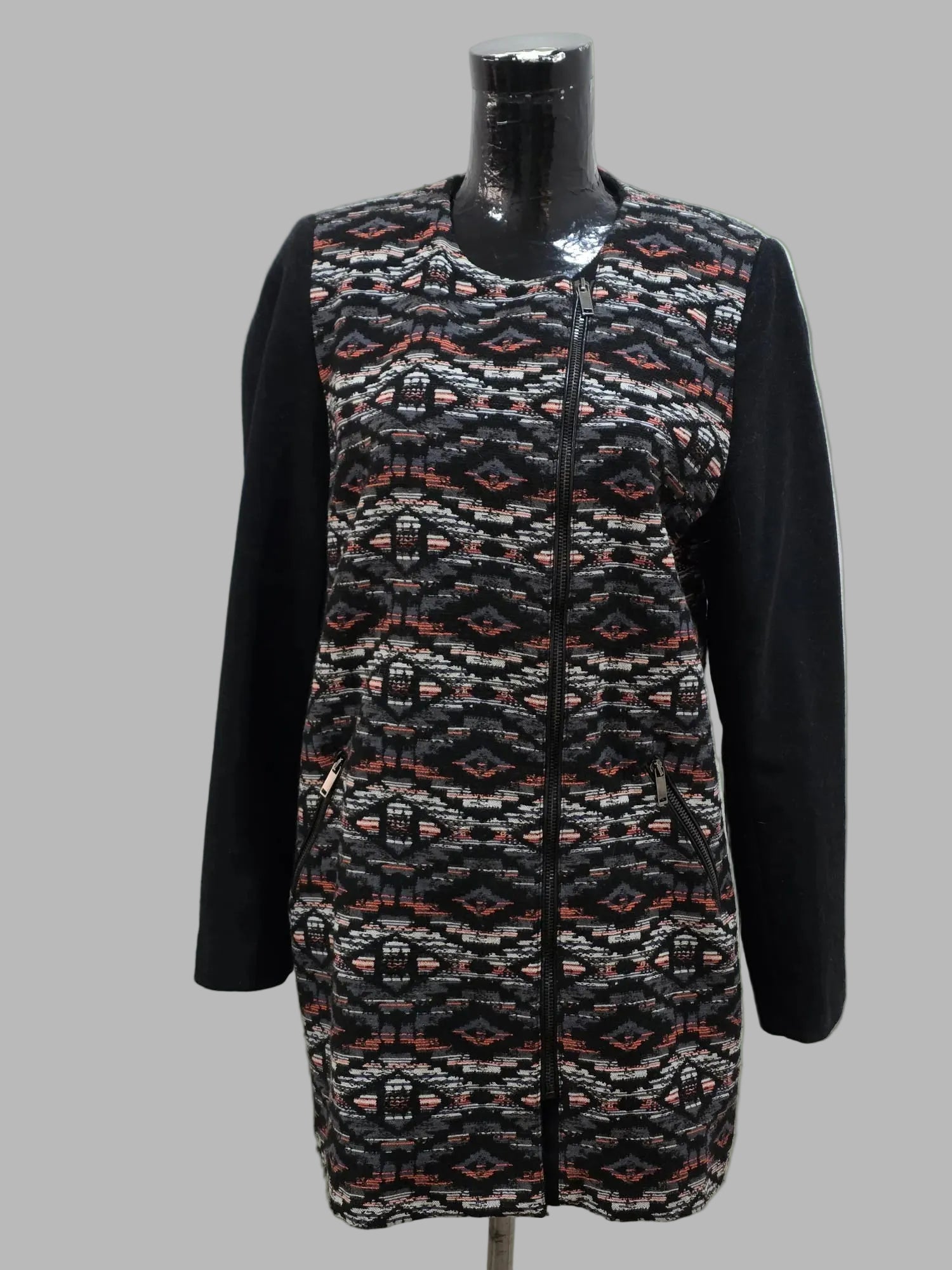 Dreiviertelmantel in Schwarz, Größe L