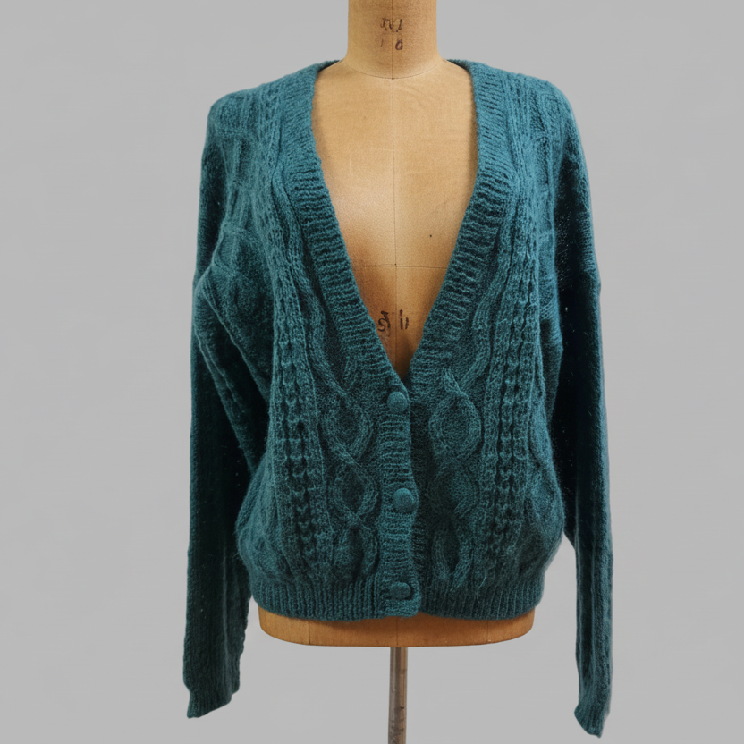 Cárdigan vintage de punto, Talla L