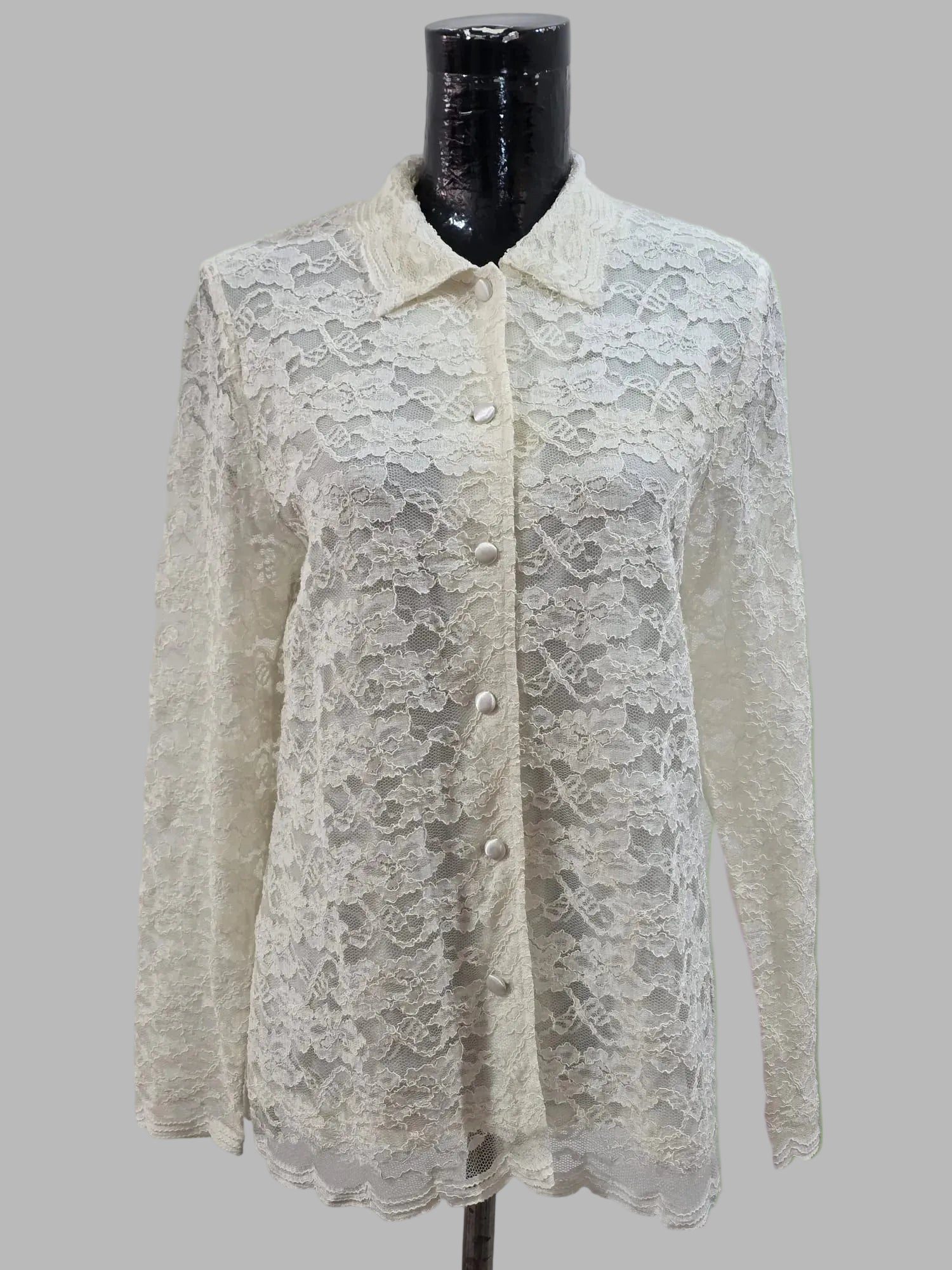 Blusa vintage de encaje, Talla 38