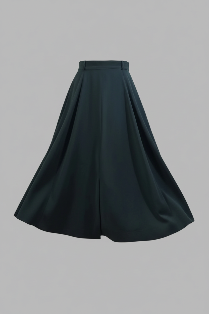 Dunkelgrüner Midirock, Größe 40