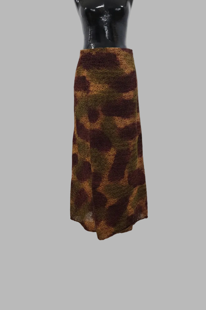 Midi-Rock mit abstraktem Muster, Größe 38 bis 44