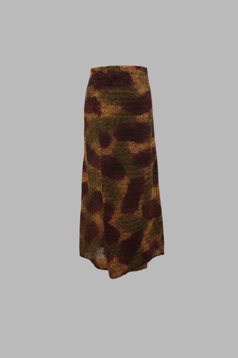 Midi-Rock mit abstraktem Muster, Größe 38 bis 44