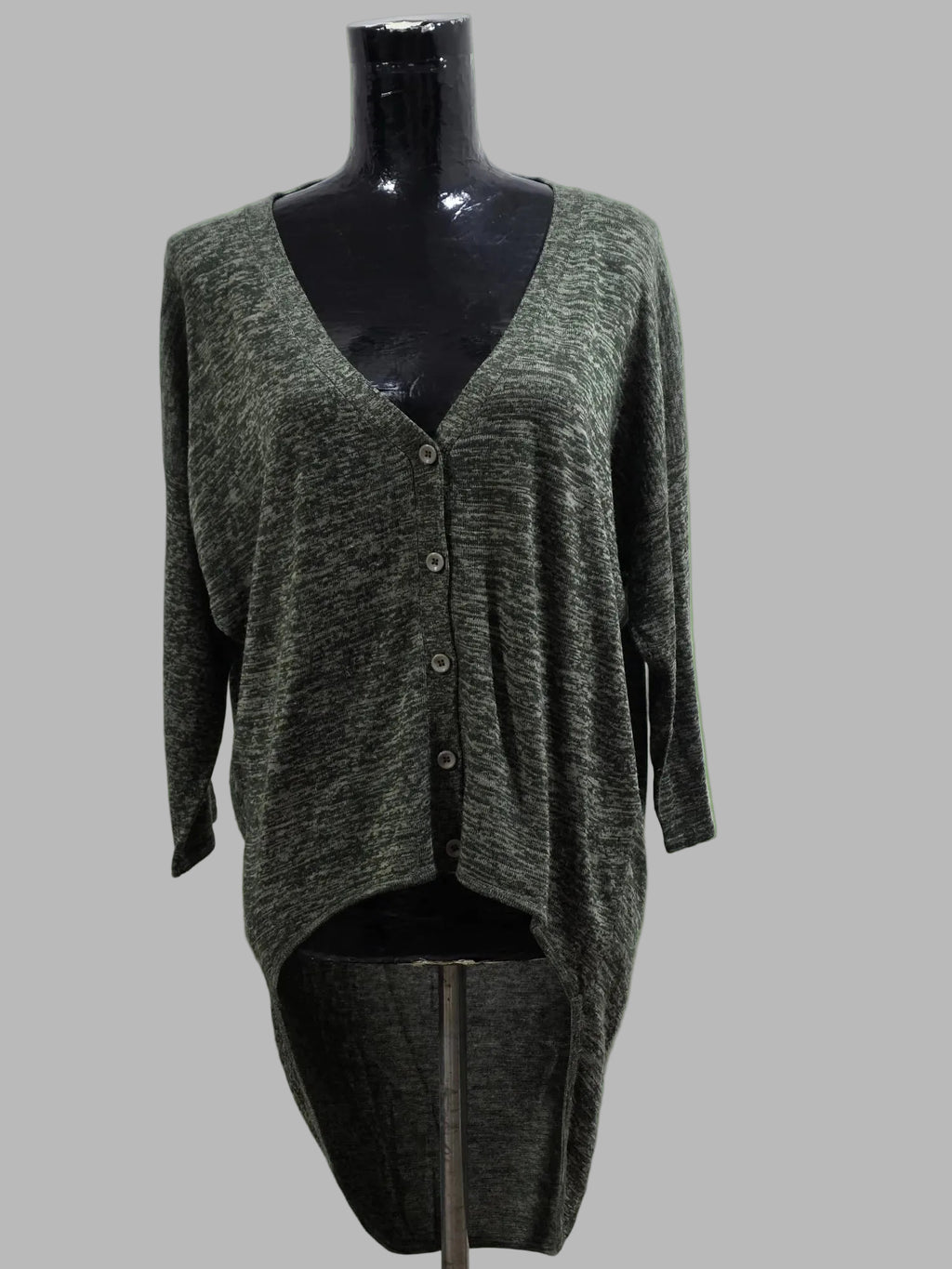 Cárdigan verde jaspeado, Talla S