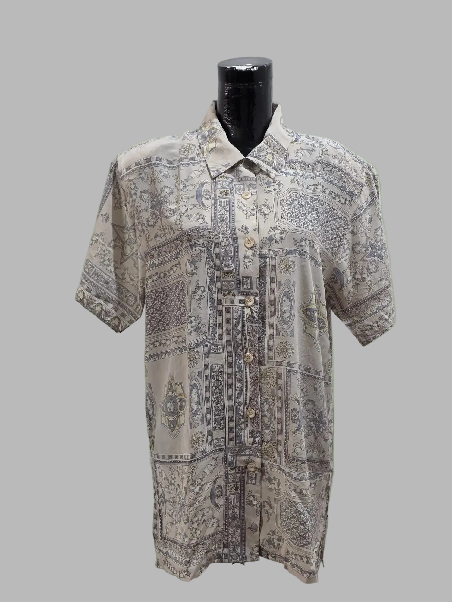 Camisa vintage de seda 100%,  Talla M grande