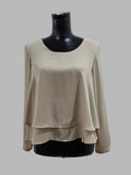 Blouse beige à double épaisseur, taille L