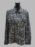 Schwarze Bluse mit Muster, Größe XL
