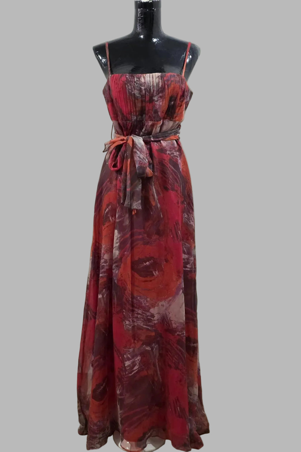 Robe longue à imprimé abstrait, taille 44