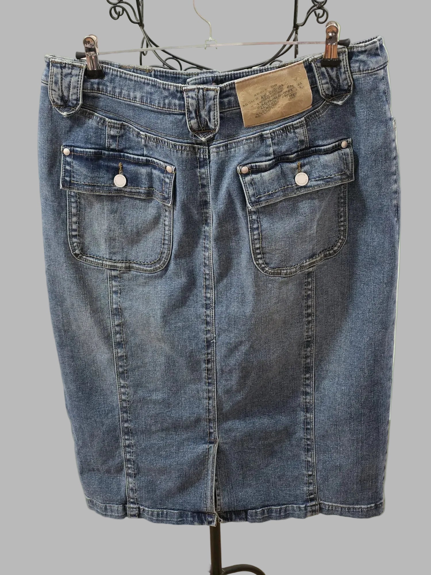 Klassischer Jeans-Midirock, Größe 44
