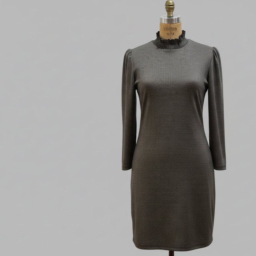 Kleid mit Hahnentrittmuster, Größe M