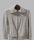 Cardigan beige en velours côtelé, taille L