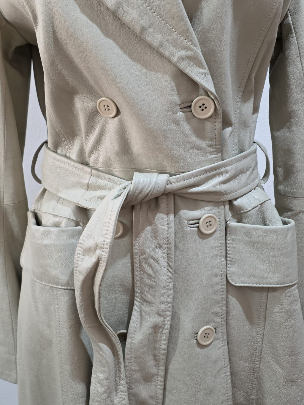BBT20 Vintage langer Ledermantel