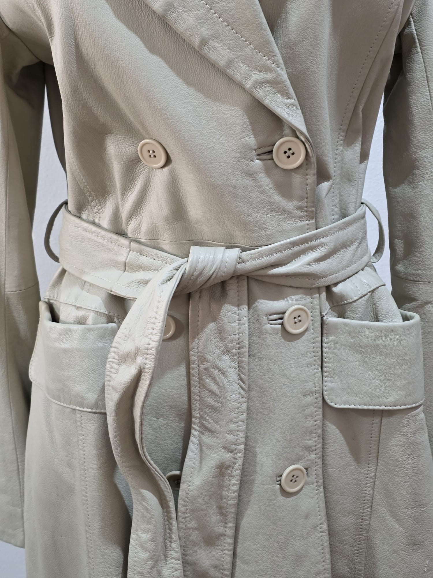 BBT20 Vintage langer Ledermantel