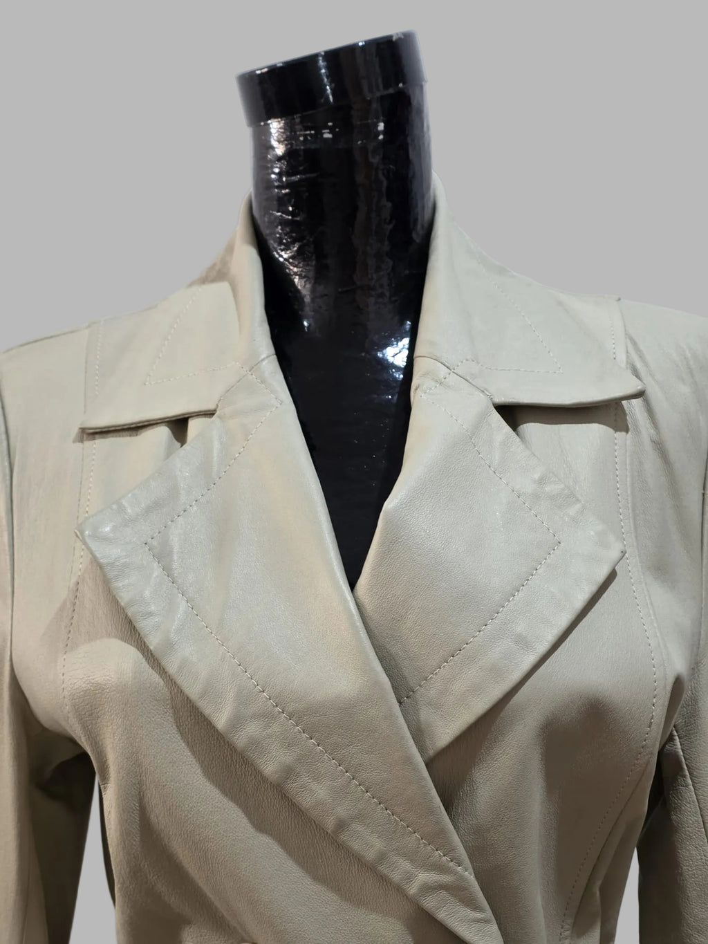 BBT20 Vintage langer Ledermantel
