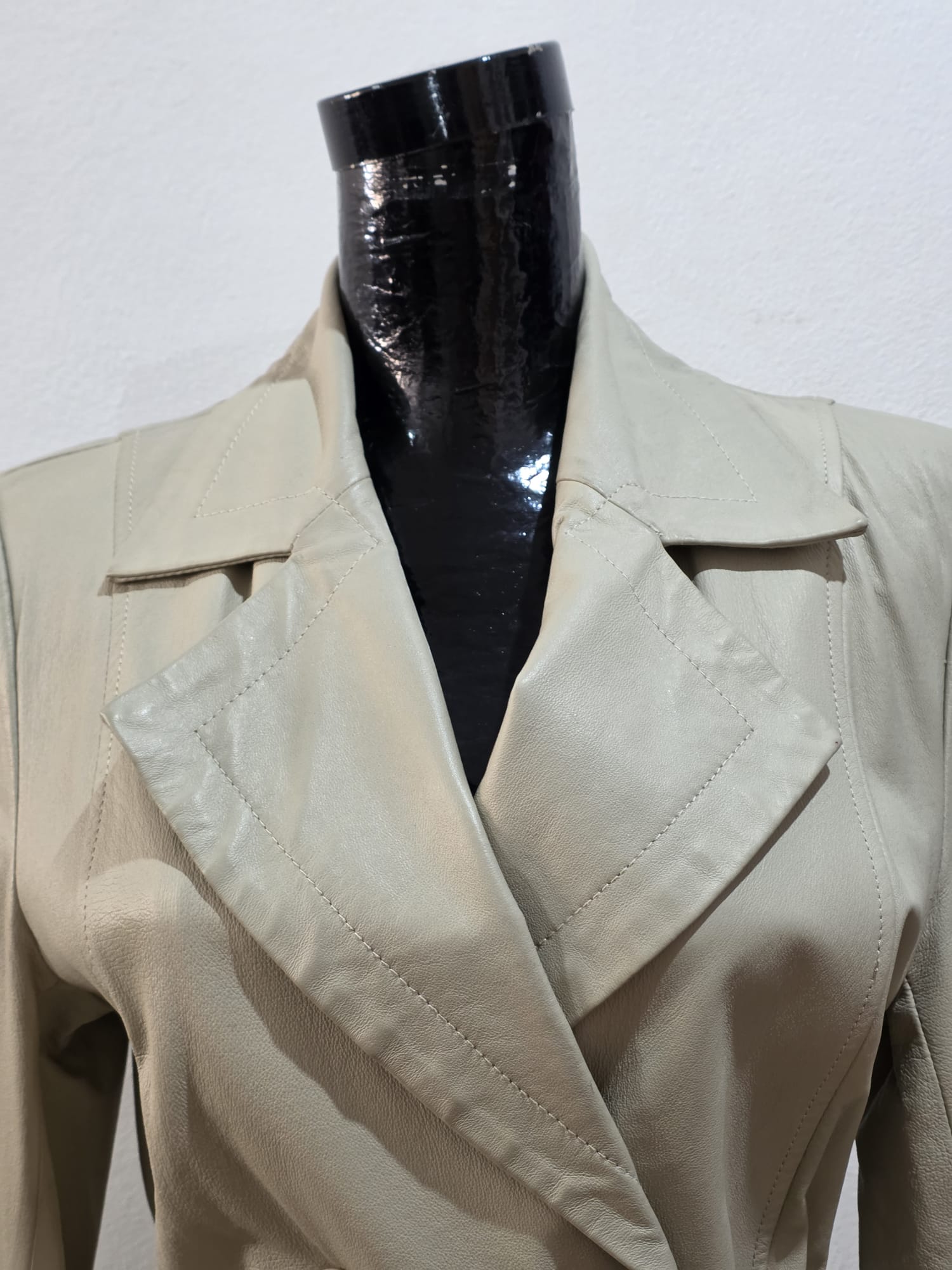 BBT20 Vintage langer Ledermantel