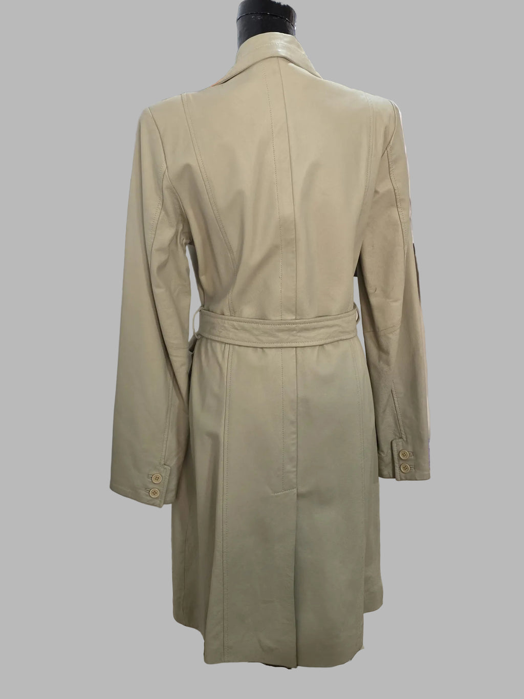BBT20 Vintage langer Ledermantel