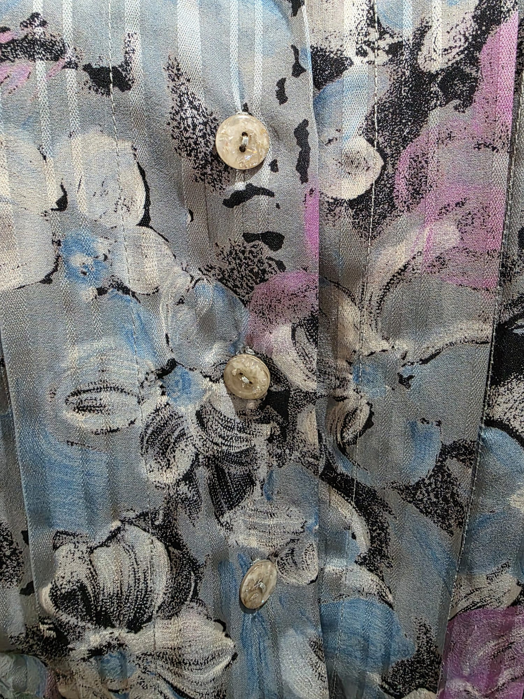 Blaue Bluse mit Falten, Größe 44