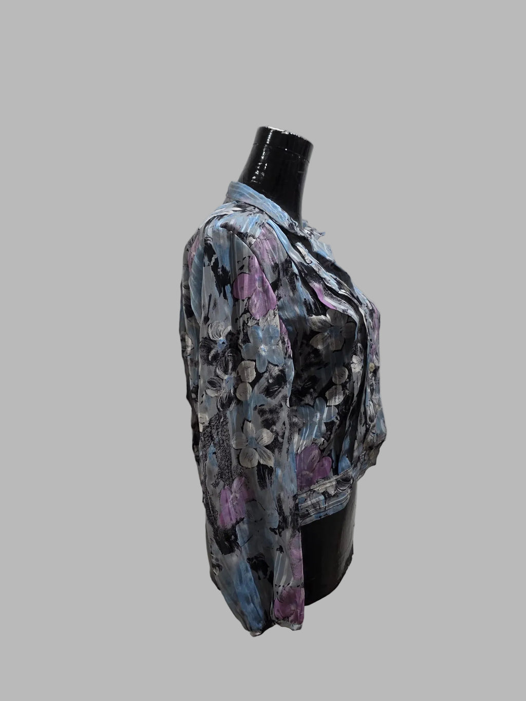 Blaue Bluse mit Falten, Größe 44