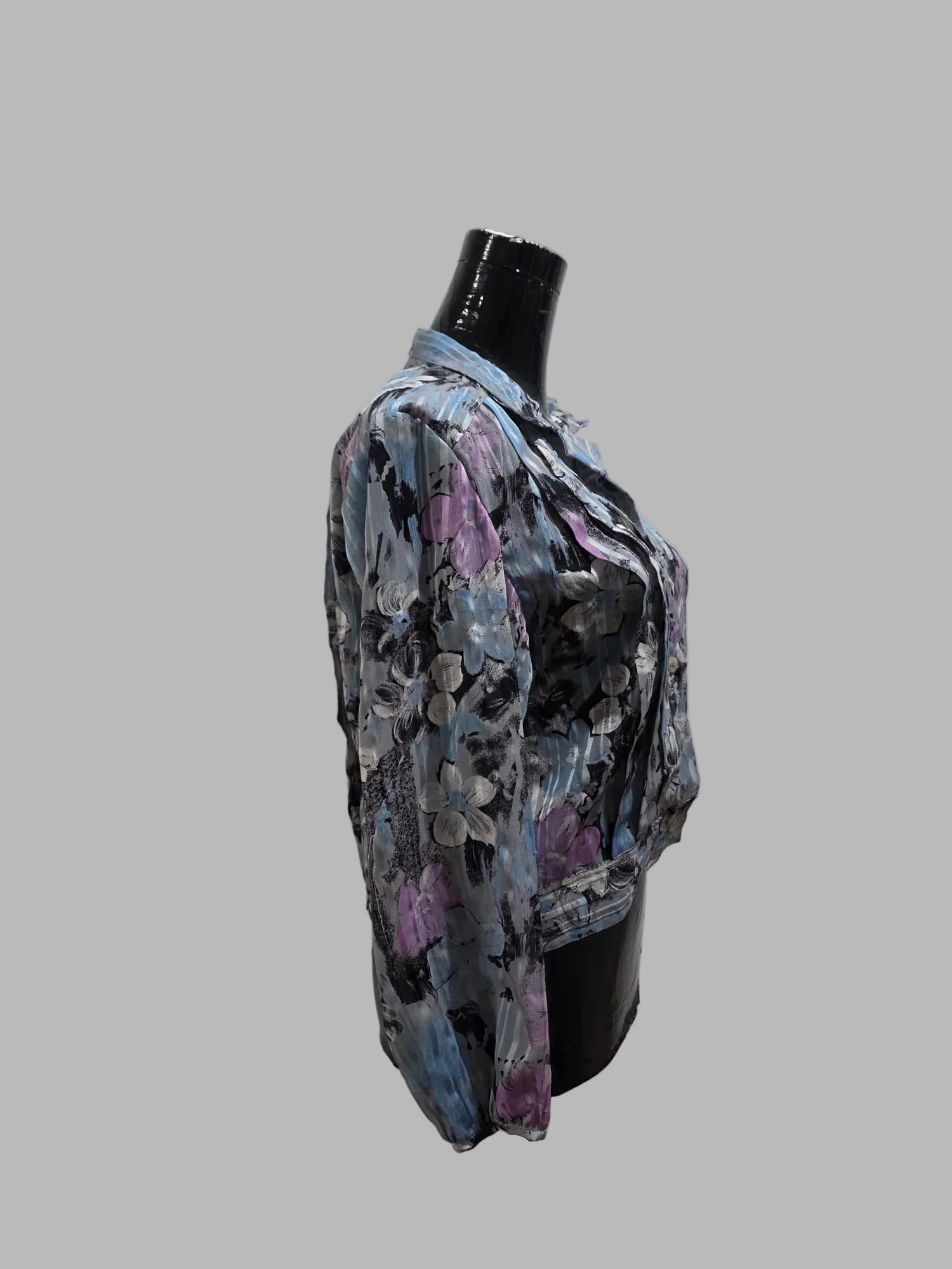 Chemisier bleu à plis, taille 44