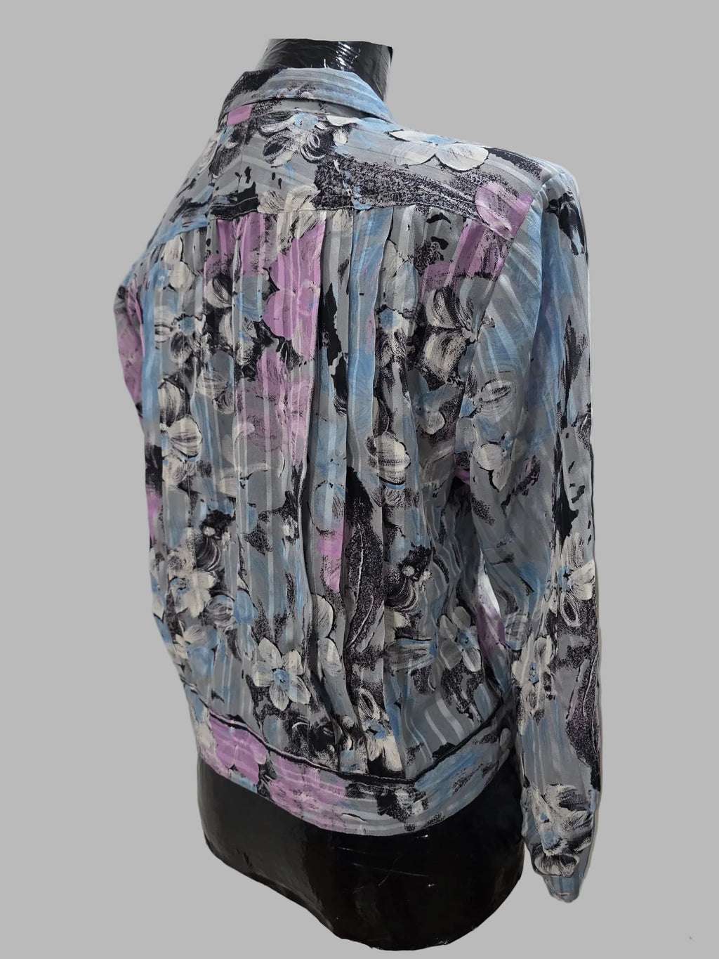 Blaue Bluse mit Falten, Größe 44
