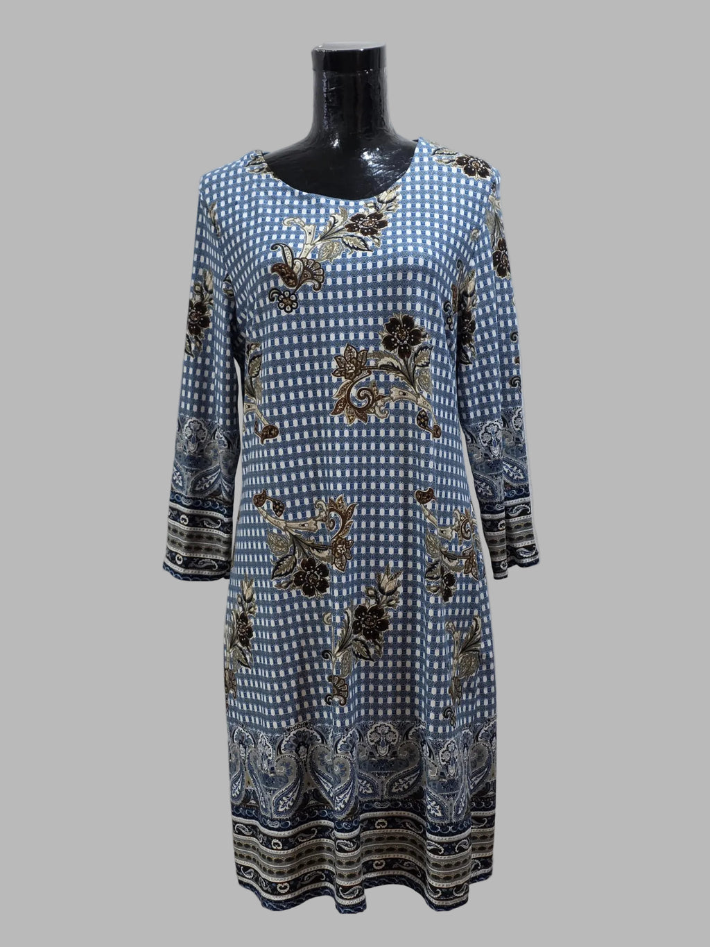 Kleid mit Blumenmuster in Braun