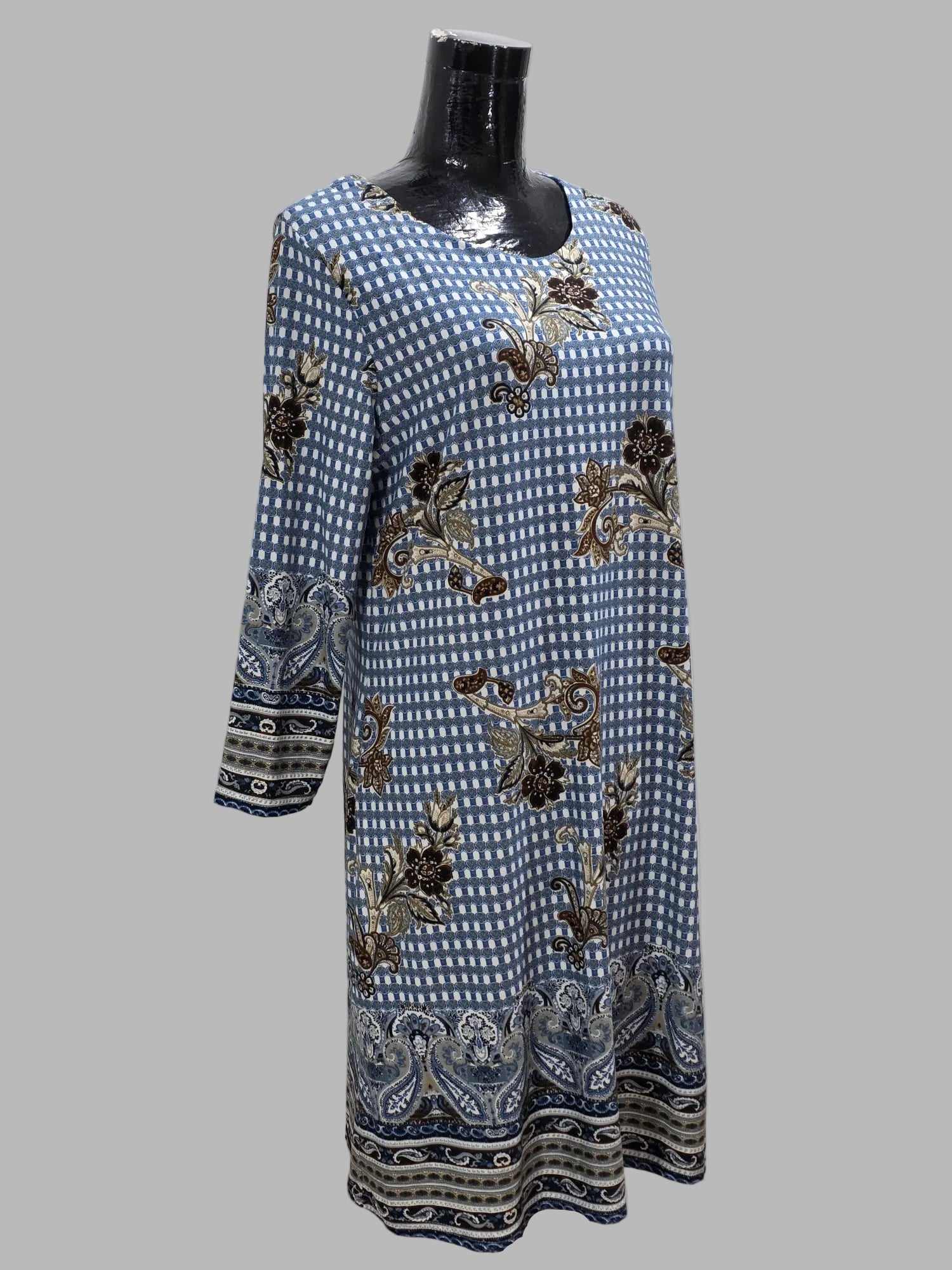 Kleid mit Blumenmuster in Braun