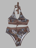 Bikini Animalprint Marrón
