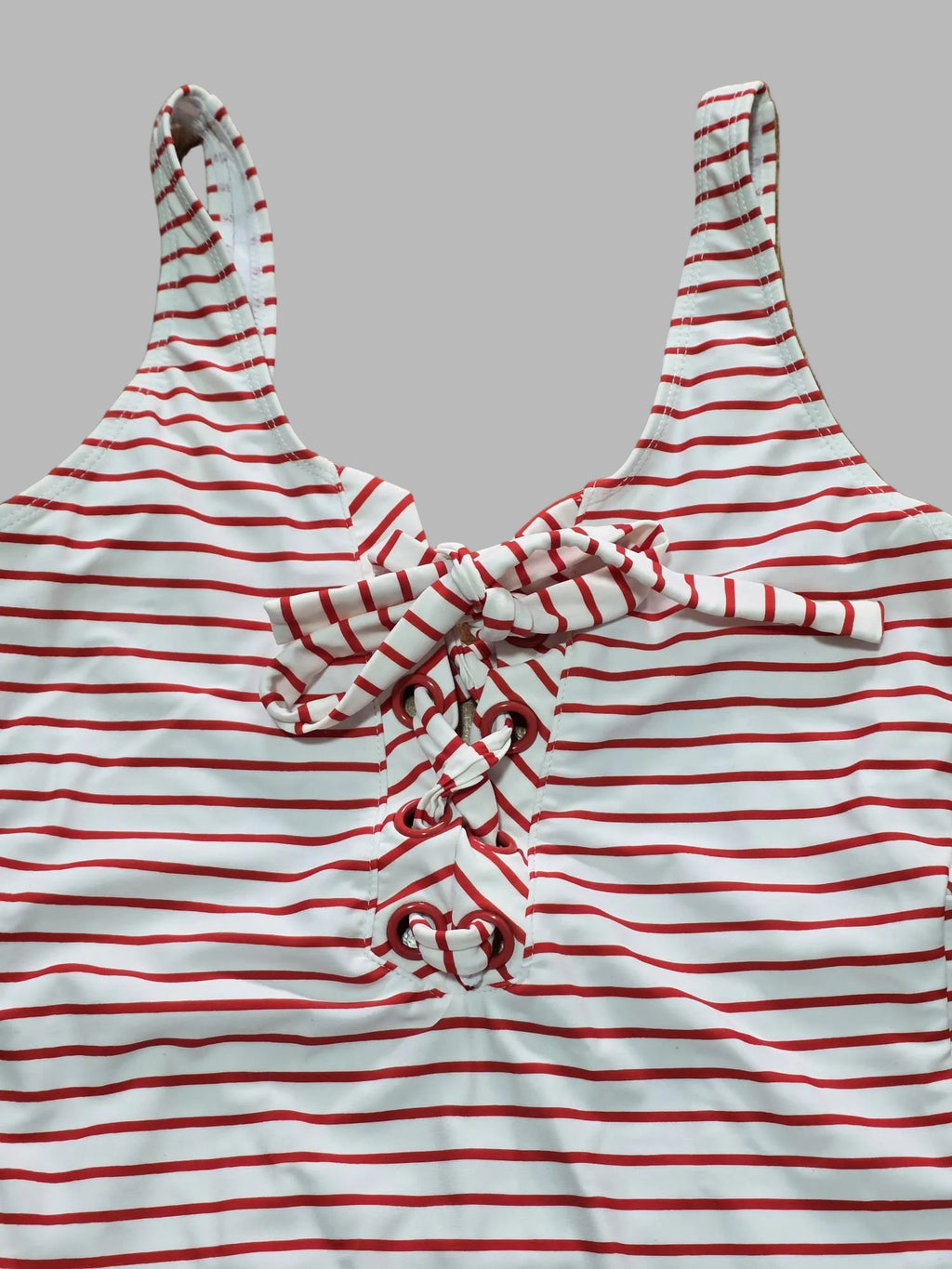 Bañador rayas blanco y rojo