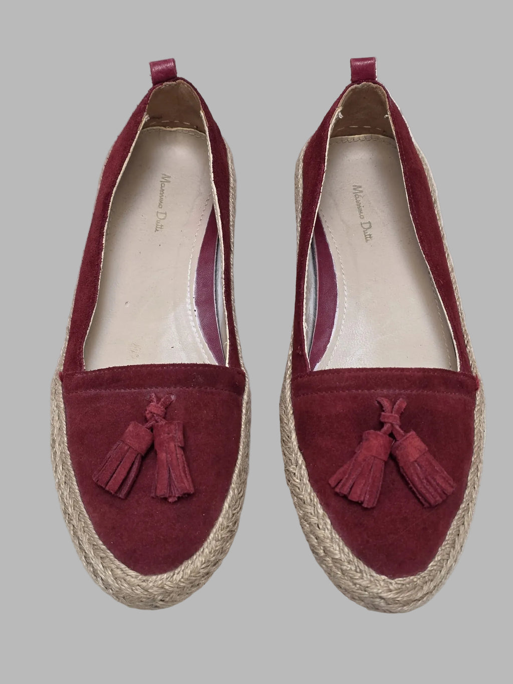 Alpargatas estilo mocasín rojo