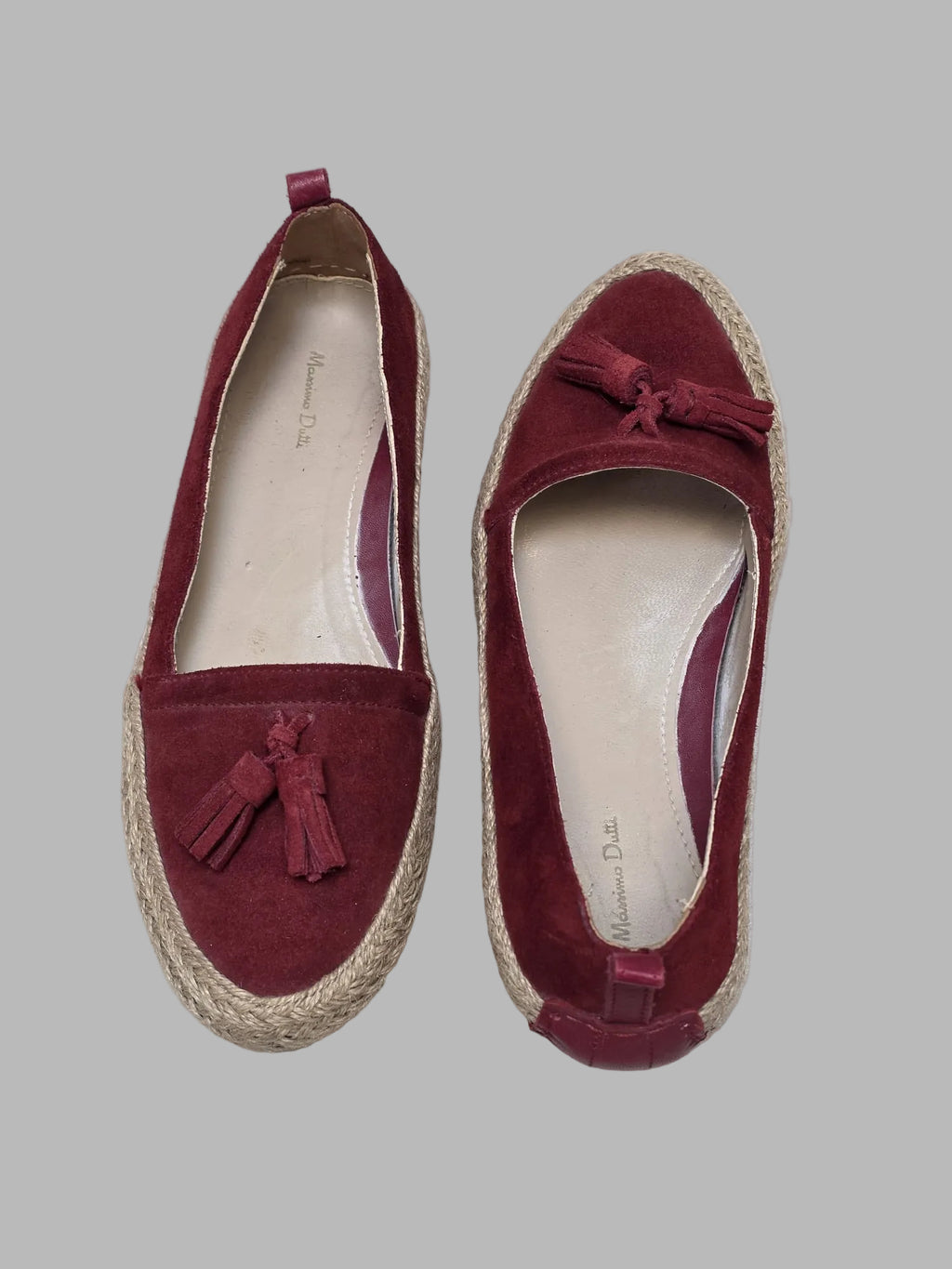 Alpargatas estilo mocasín rojo