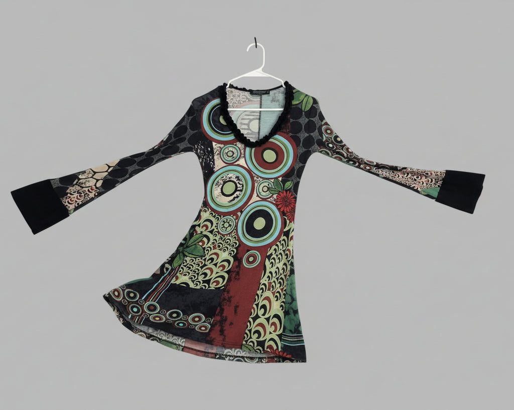 Bedrucktes Kleid mit abstraktem Muster von Rinascimento