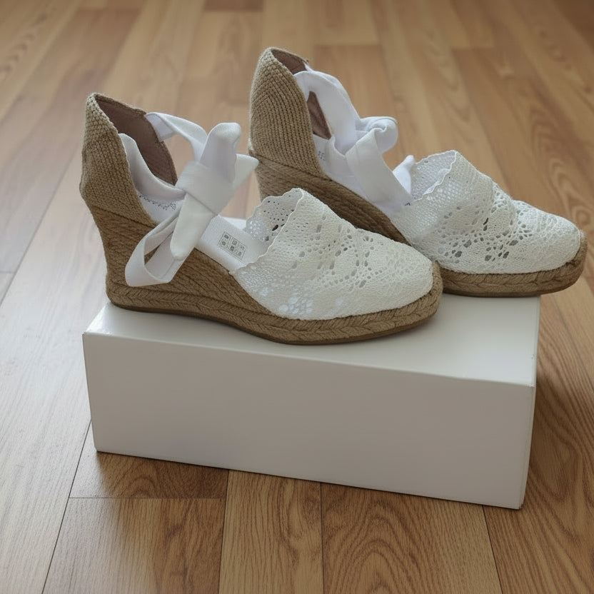 Alpargatas blancas de cuña
