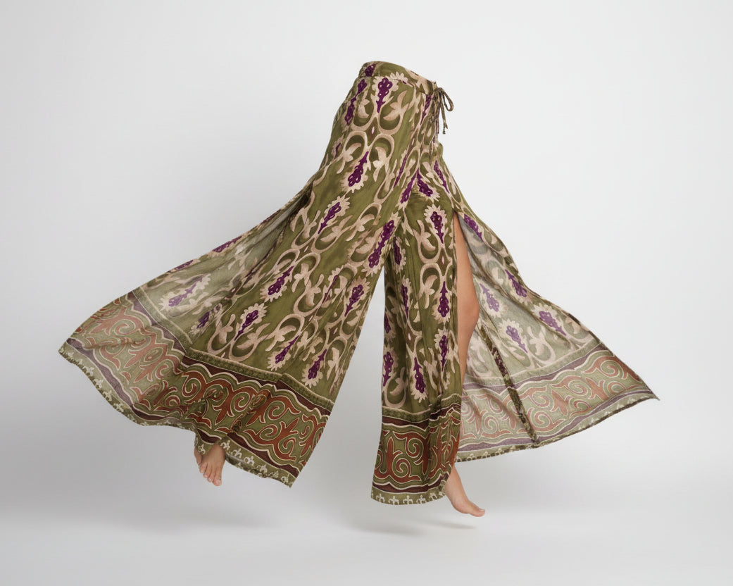 Pantalon Palazzo Boho avec ouverture latérale