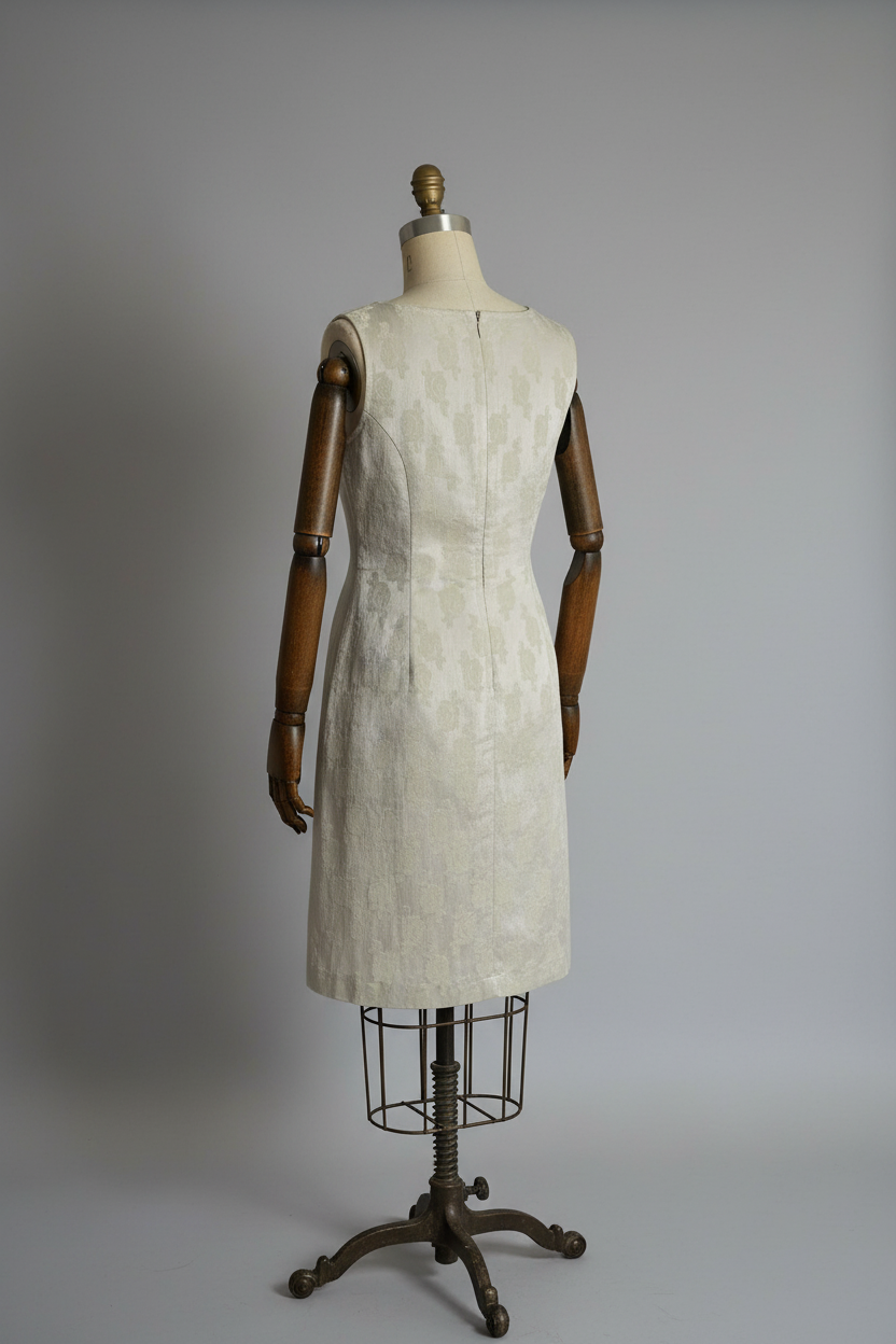 Geblümtes Vintage-Reliefkleid