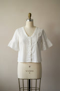Chemisier blanc romantique vintage